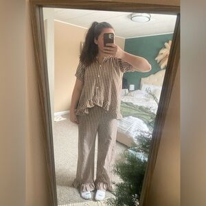 Gingham Checkered Women's Pajama Set
